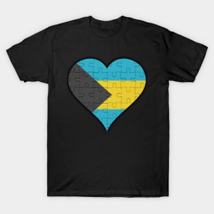 Bahamian Jigsaw Puzzle Heart Design - Gift for Bahamian With Bahamas Roots T-Shirt